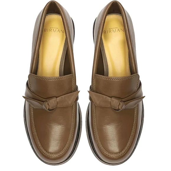 NWT$450 ALEXANDRE BIRMAN Clarita Chunky Leather Loafers In Trout color Sz 39 (9) - Picture 3 of 16